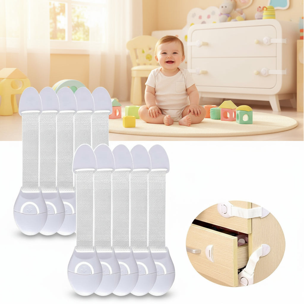 Baby Safety Locks - 10 Pack|Childproof your home in 10 minutes - no Drilling needed!