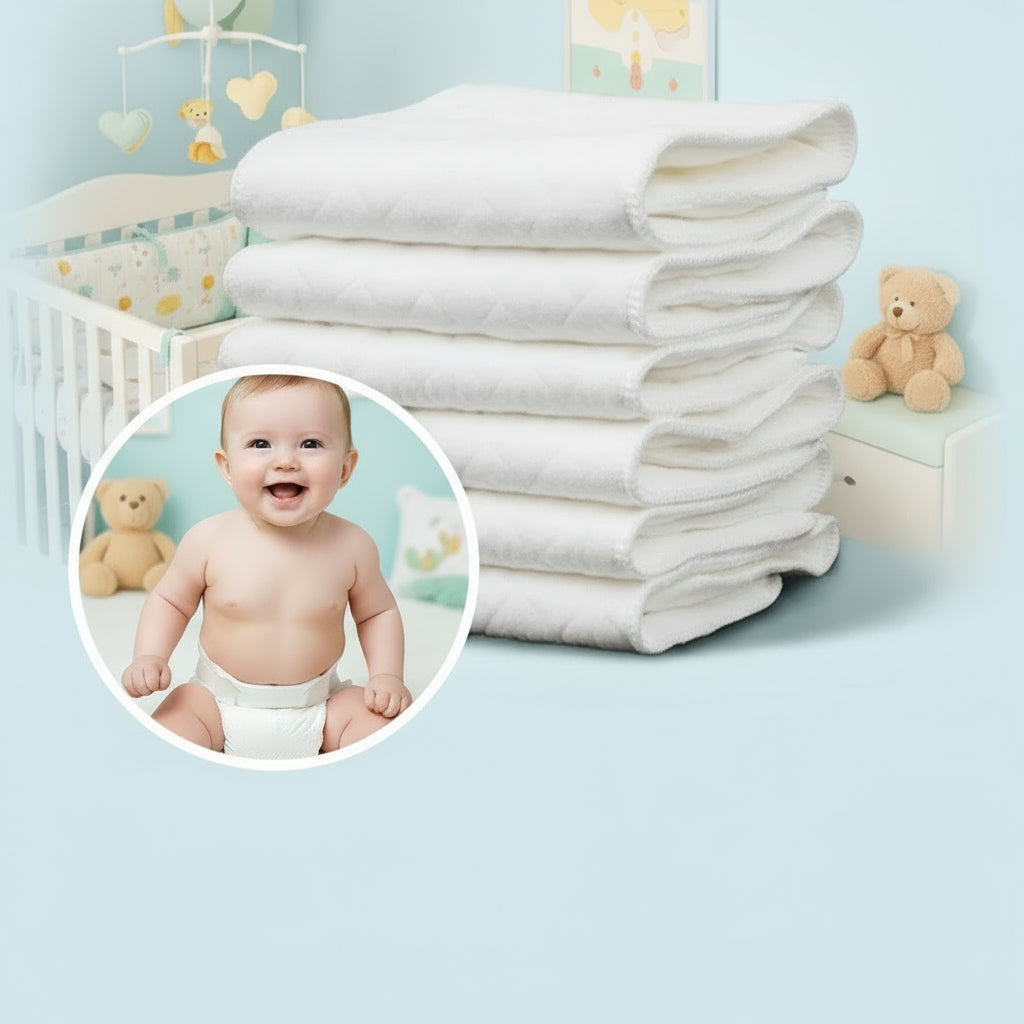 Reusable cotton Baby Diapers - 10/5 pack|Soft, Washable & Eco-Friendly!